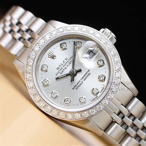 silver rolex ladies watch